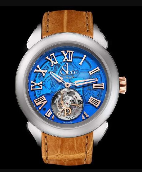 Jacob & Co. PALATIAL FLYING TOURBILLON HOURS & MINUTES TITANIUM (BLUE MINERAL CRYSTAL) Watch Replica PT520.24.NS.QB.A Jacob and Co Watch Price